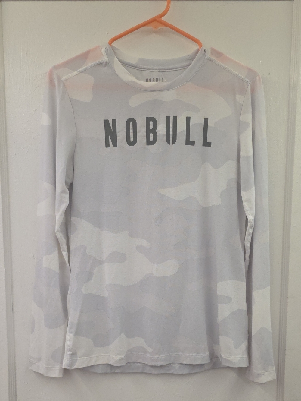 🍁NOBULL Men's Small White Gray Camo Performance Long Sleeve Training Shirt